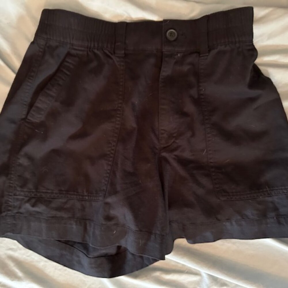size extra small   womens shorts black stretch top